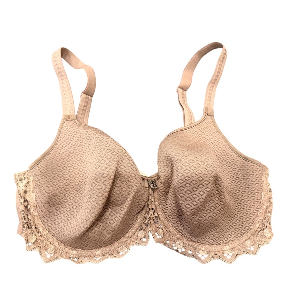 Empreinte Cassiopée Full‎ Cup Bra 32D Beige Lace Underwire Full Coverage